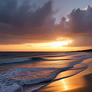 sun set on beach