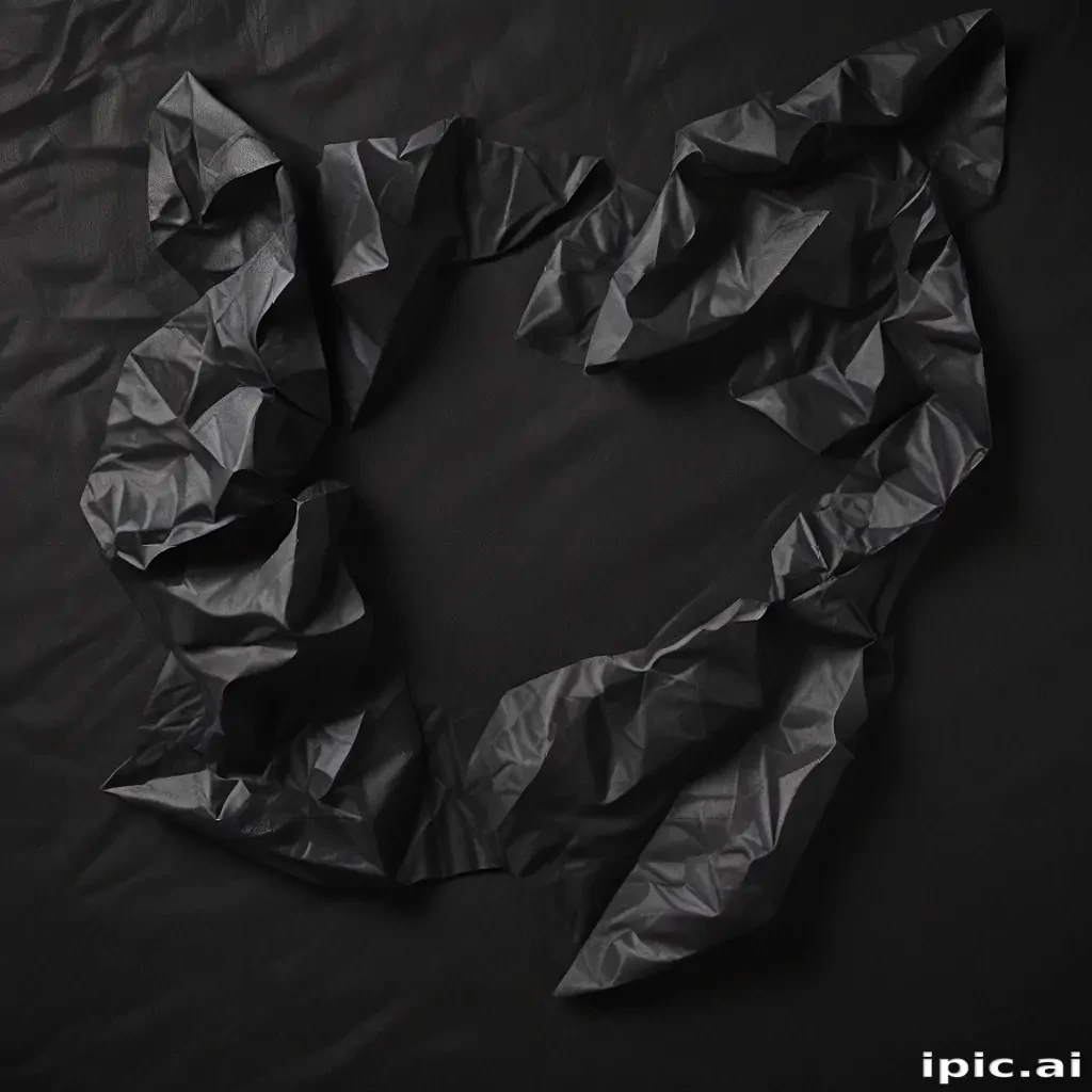 black crumpled paper