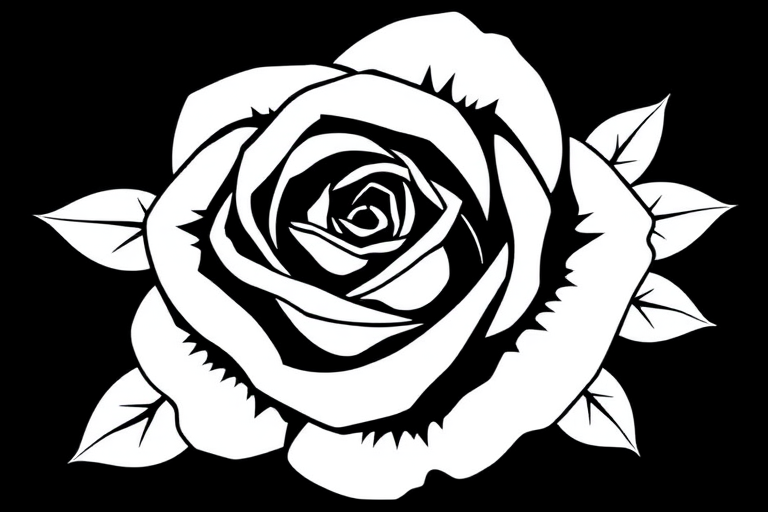 black and white rose clip art