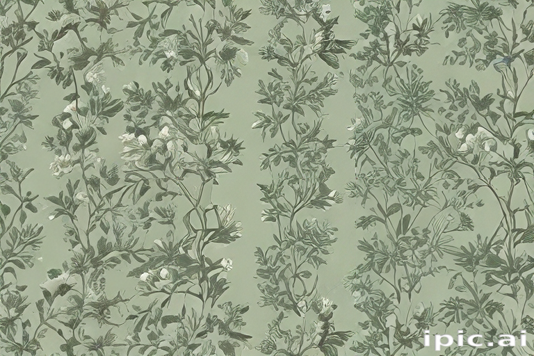 Elegant Floral Pattern Featuring Delicate Greenery and White Blossoms ...