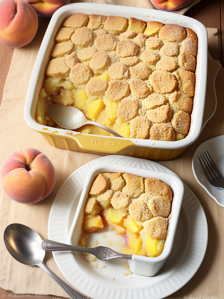 yellow cake mix peach cobbler