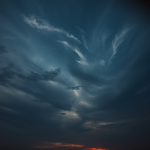 Capture a moody sky with swirling clouds during sunset using a DSLR camera at f/8 aperture, ISO 100, 1/60s shutter speed, wide-angle lens, and a landscape orientation for enhanced detail and depth.