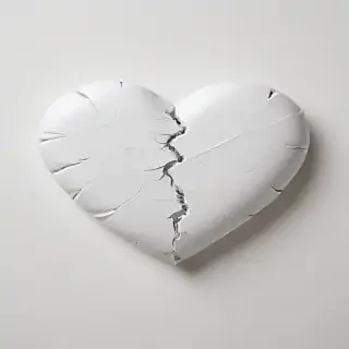 white broken heart