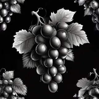 grapes clipart black and white