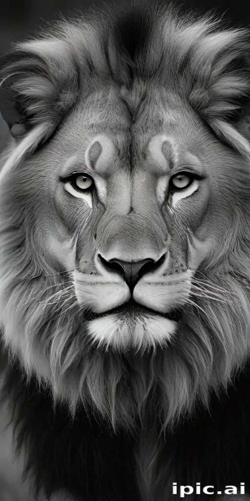 lion black and white