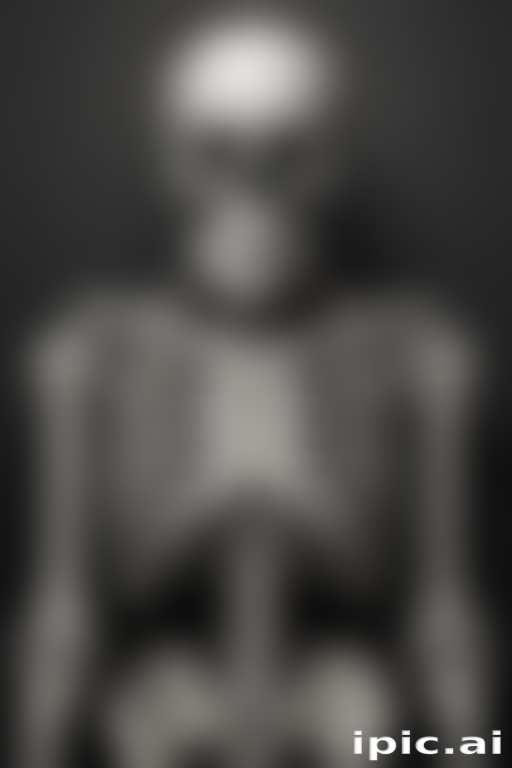 An Artistic Representation of a Human Skeleton Against a Dark Background