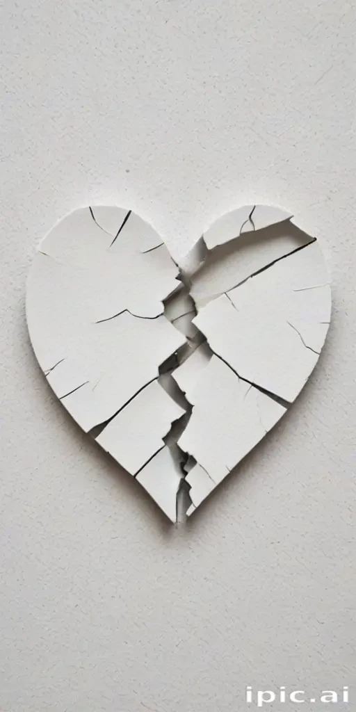 white broken heart