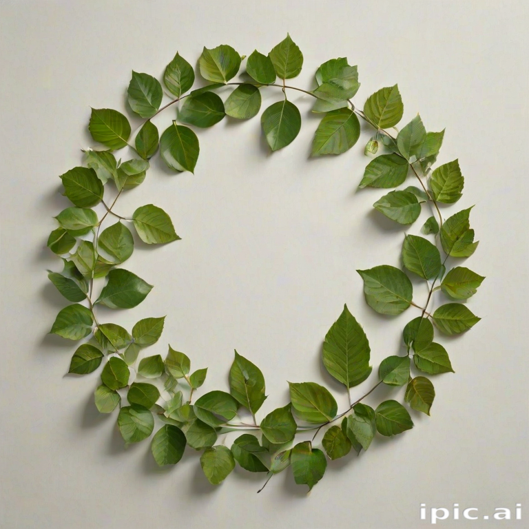 circle with leaves