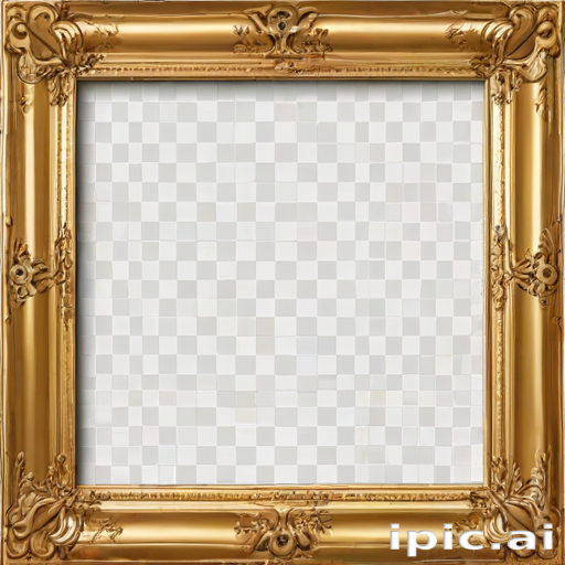 rectangle golden frame png
