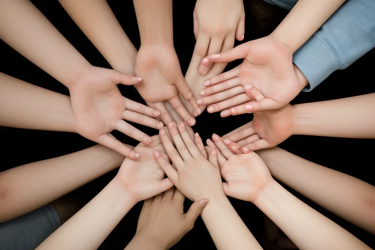 hands reaching out