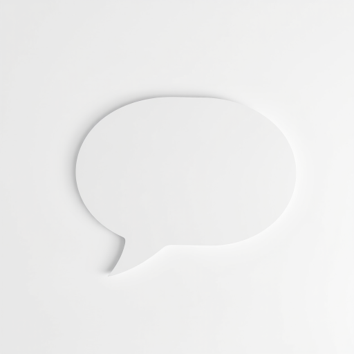 Create a high-resolution vector image of a blank speech bubble on a transparent background, shot with a Canon EOS R5 at f/2.8, ISO 100, 24mm lens, using a flat lay perspective in a minimalist style.