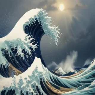 great wave wallpaper