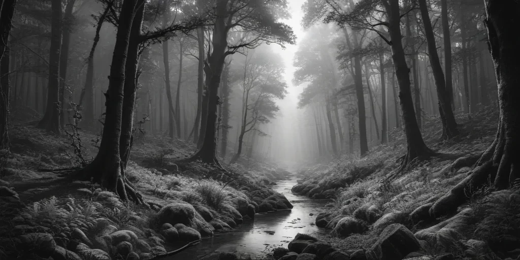 forest clipart black and white