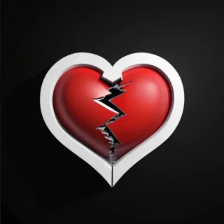 broken heart black background