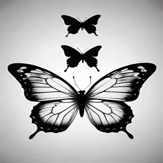 black butterfly outline