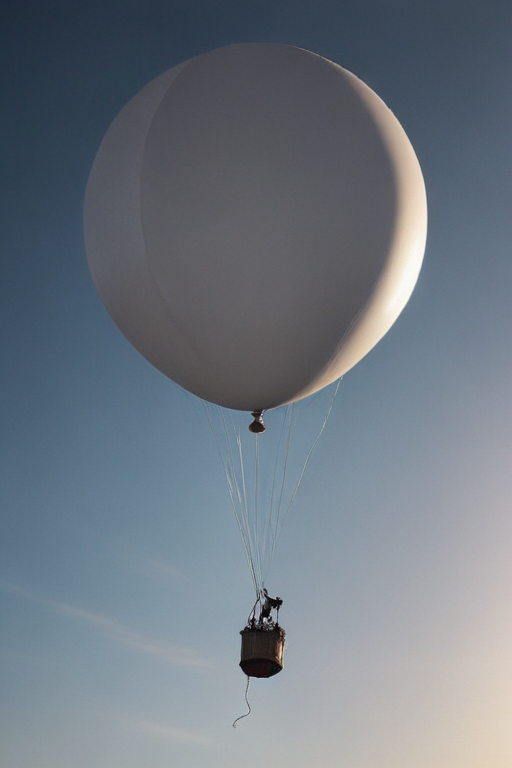 A Majestic Hot Air Balloon Soaring Gracefully Through the Clear Blue Sky