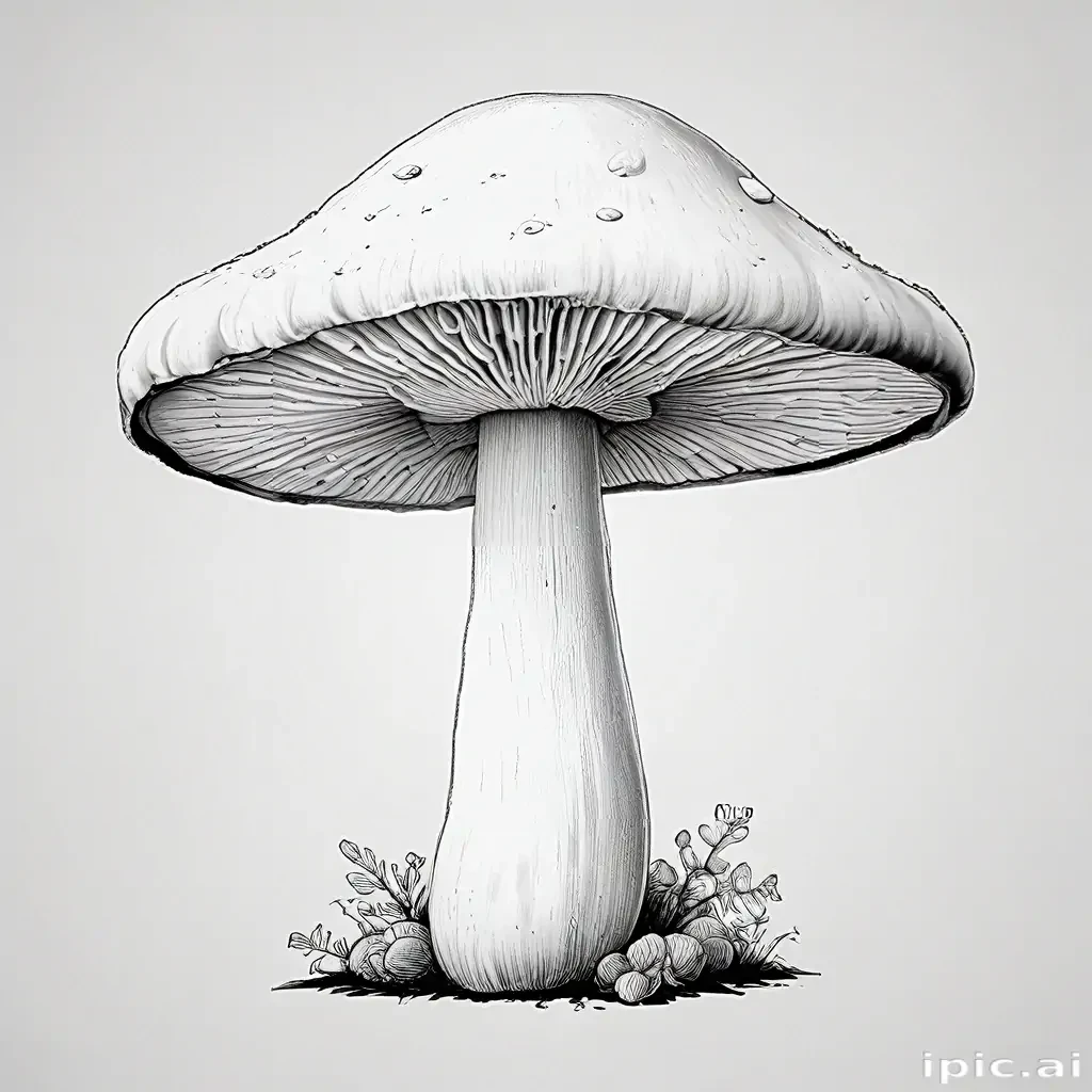 mushroom clip art black and white