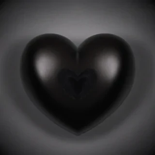 a picture of a black heart