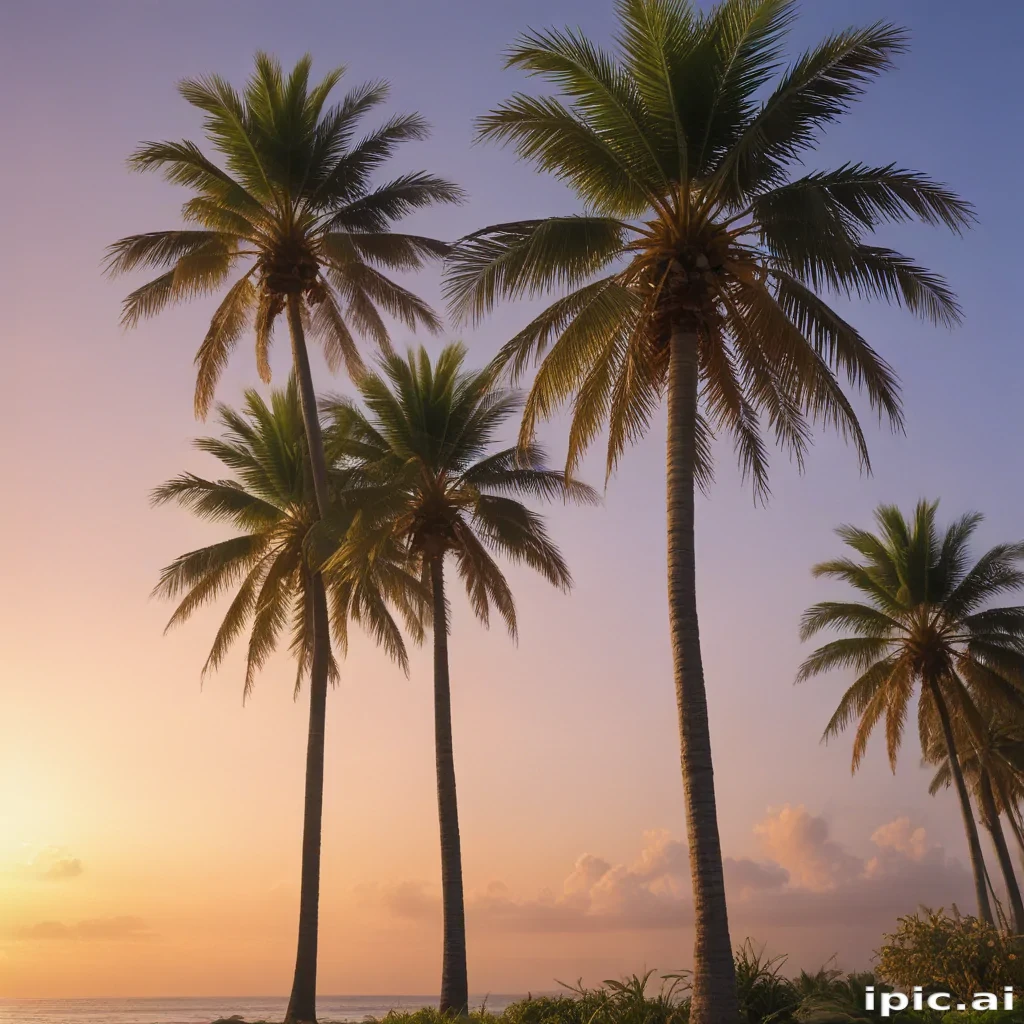 transparent palm trees