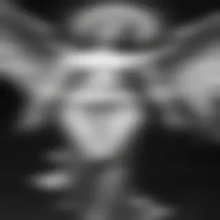 black and white angel drawings