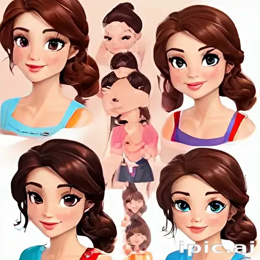 brunette cartoon characters