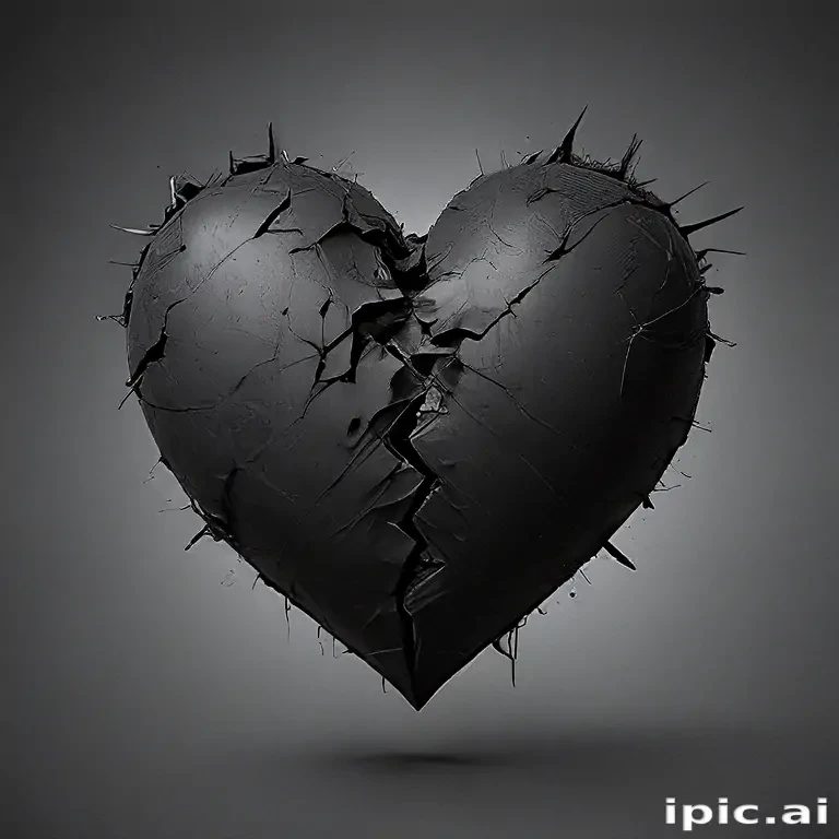 broken black heart