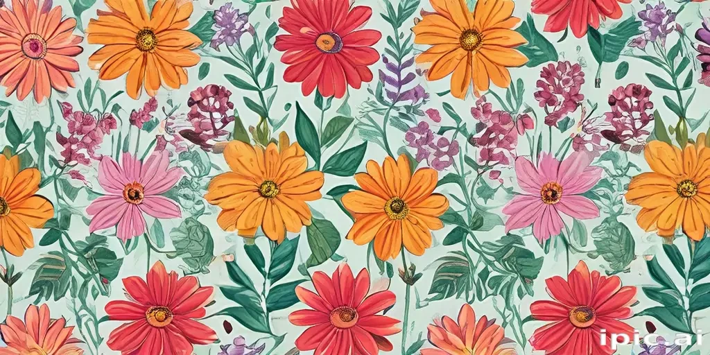 drawings of flowers in color