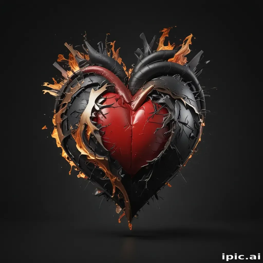broken heart black background