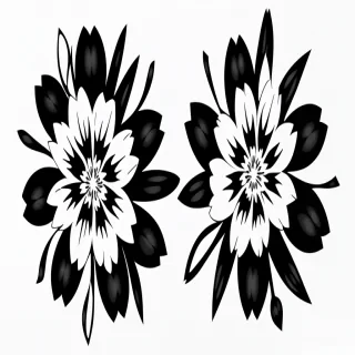 flower clip art black and white