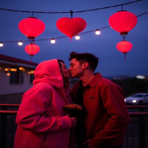couple kissing aesthetic