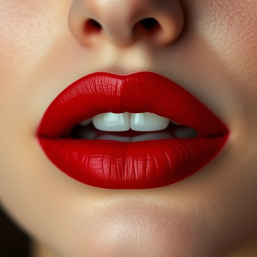 Classic red woman lips with velvet texture, embodying timeless allure and feminine power