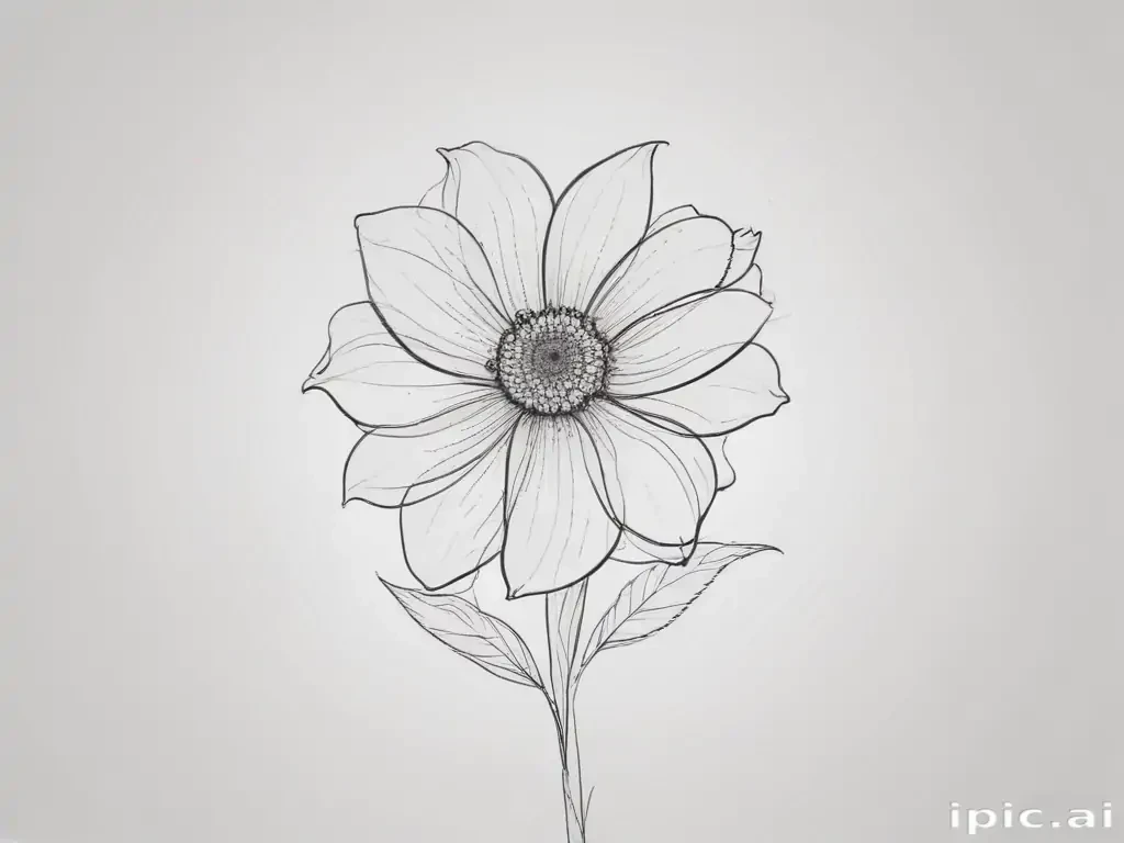 simple flower line art