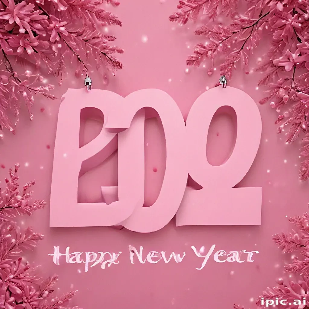 pink happy new year 2024