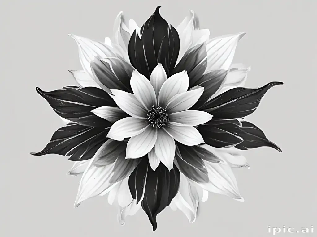 flower png black and white