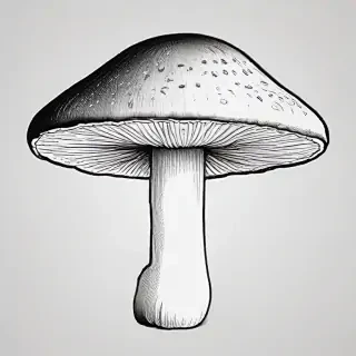 mushroom clip art black and white