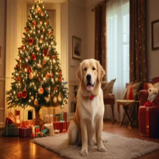 christmas wallpaper dog