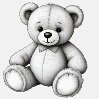 teddy bear clipart black and white