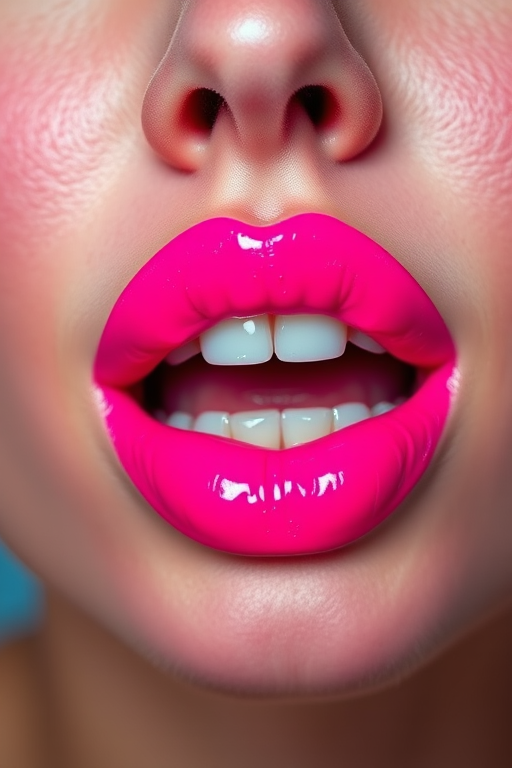 Playful neon pink "Electric Bubblegum" liquid lipstick electrifies full lips with intense, ultra-bright pigmentation and a comfortable, transfer-resistant formula