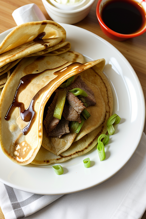 moo shu beef with pancakes
