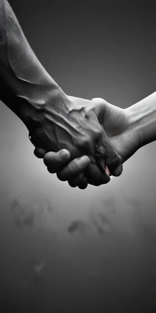 handshake black and white