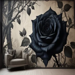 aesthetic black rose wallpaper