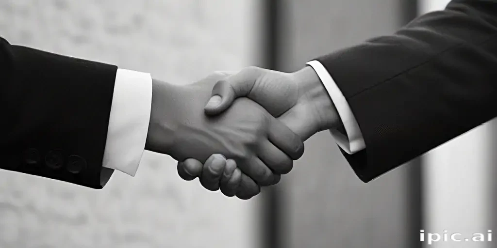 handshake black and white
