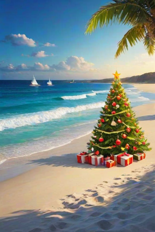 beach christmas wallpaper