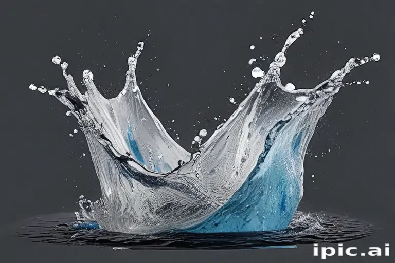 Dynamic Splash of Water Creating Stunning Patterns Against a Dark ...