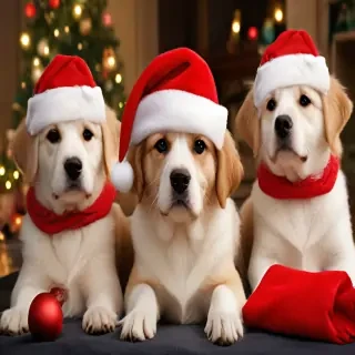 christmas wallpaper dogs
