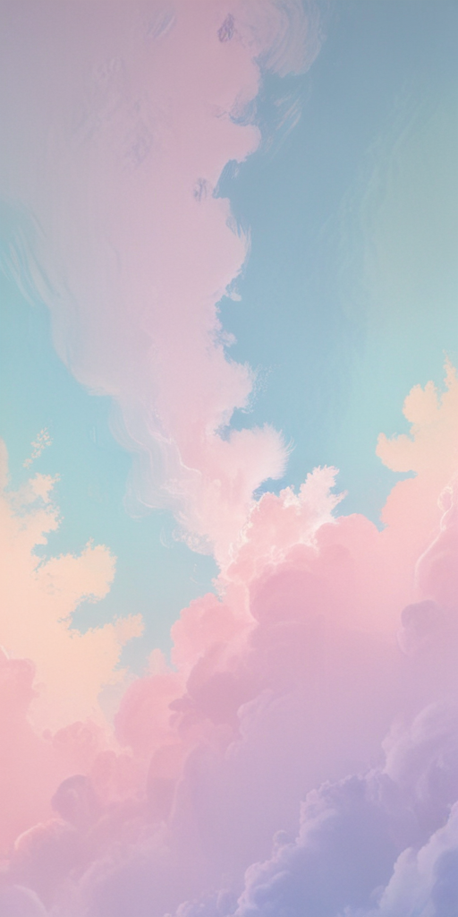 Dreamy Pastel Sky with Soft Clouds and Gentle Color Gradients