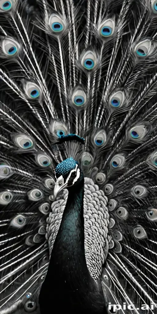 peacock black and white