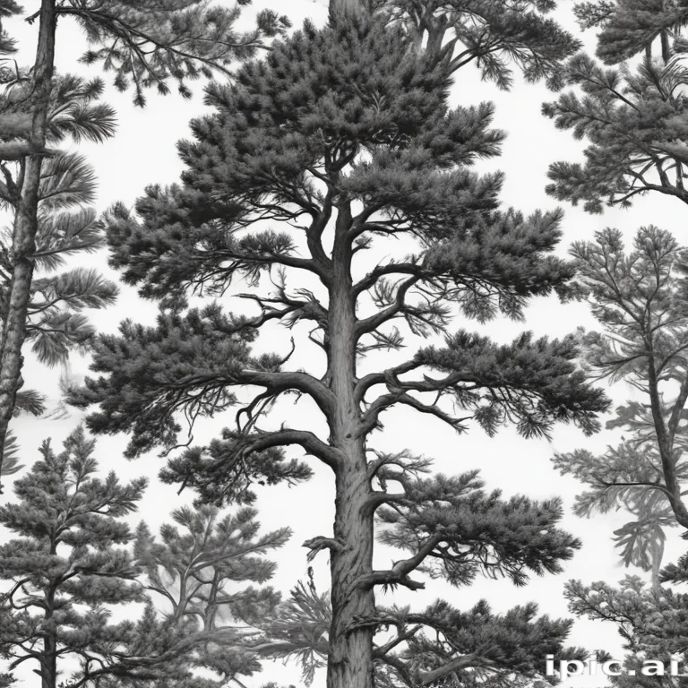 black and white pine tree clip art
