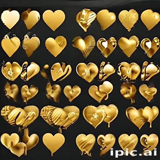 gold heart clipart