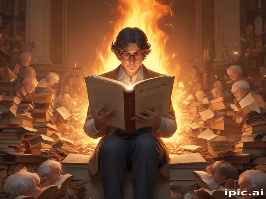 cartoon of reading